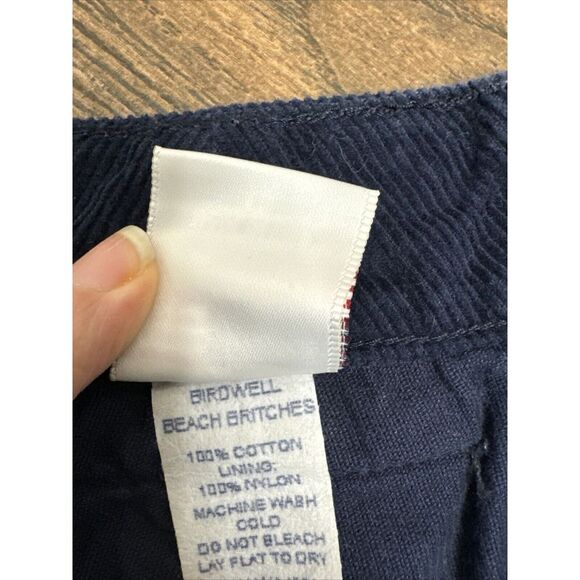 WOMEN BIRDWELL BEACH BRITCHES NAVY BLUE CORDUROY SHORTIE BEACH SHORTS POCKETS 12 - Picture 8 of 12